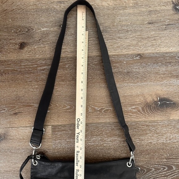 Fossil Shoulder Bag Black Patchwork Leather Boho Y2K 2000 Adjustable Strap Purse - Picture 10 of 12